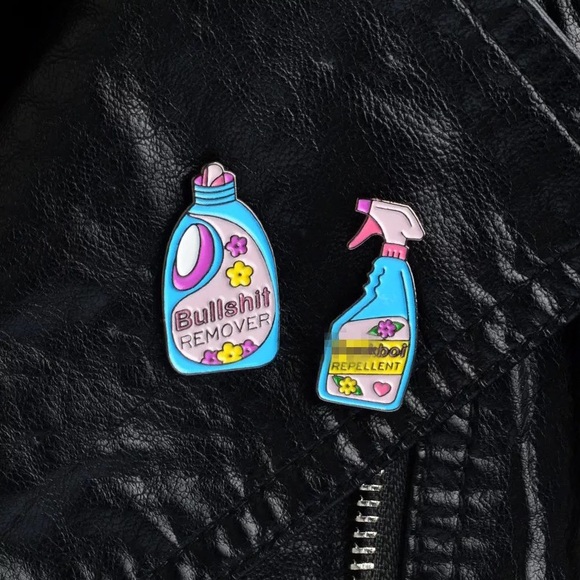 1 LEFT‼️ F*Boi Repellant Enamel Pin Funny NSFW Spray Bottle Sassy Badge Gift - Picture 8 of 11